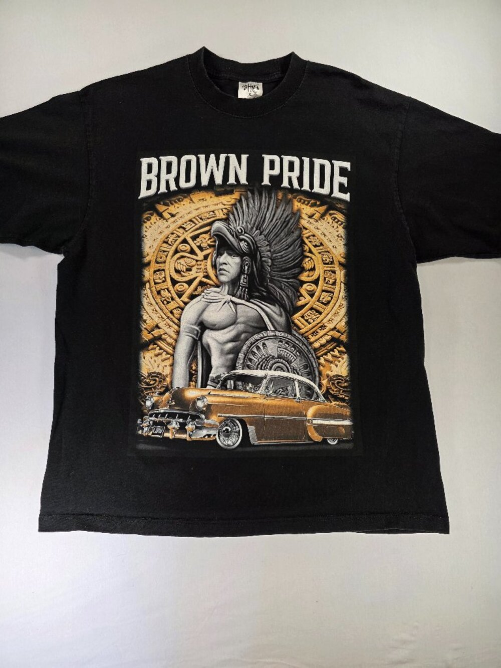 Brown Pride Shirt Adult X-Large Chicano Hispanic Aztec Warrior Lowrider